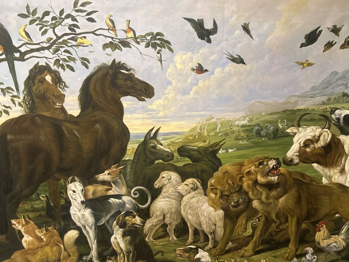 Dipinti: Gemälde Noahs Arche, Tierdarstellung, Leinwandbild, – Usato da Glarus venduto da KunstWerkEr-LS87 3