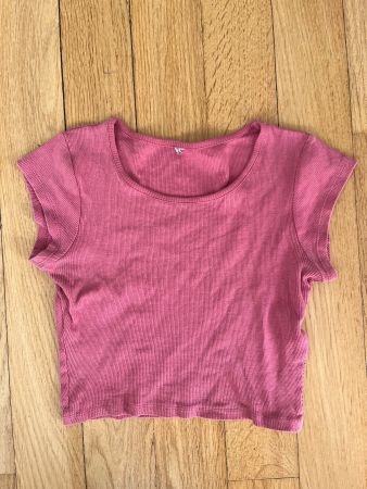 Crop-Top helles weinrot gerippt
