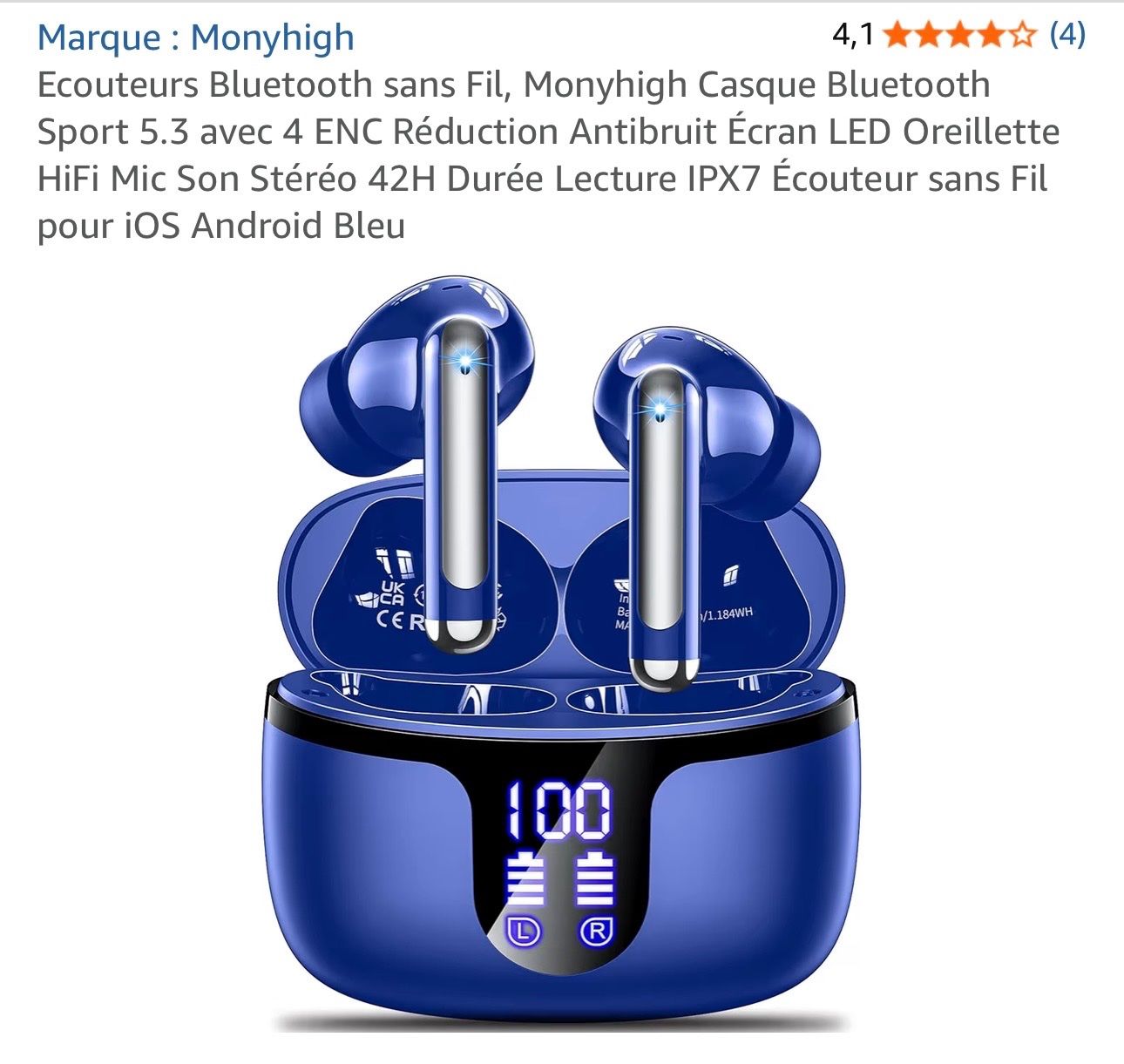 Cuffie: Ecouteurs Bluetooth sans Fil, Monyhigh Casque Bluetooth – Nuovo e nell'imballaggio originale da Boussens venduto da sko_9w6t 4