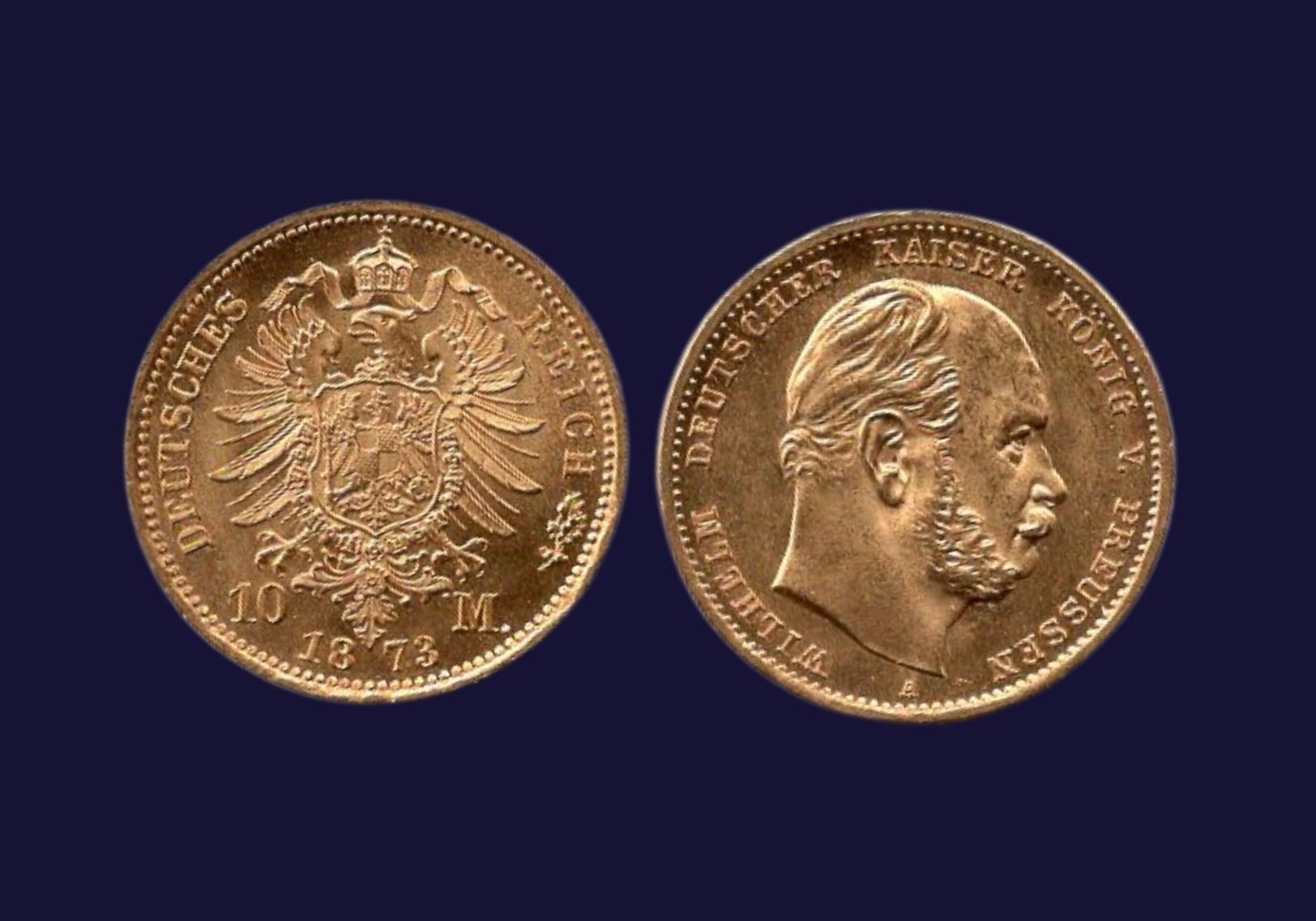 Tutti le monete: (27) 10 Mark 1873 Preussen Super Stgl – Usato da Rüthi (Rheintal) venduto da erdnuessli1 1