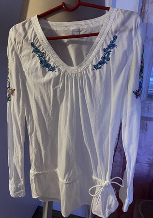 Bogner Fire+Ice Bluse weiss mit Stickerei Ärmel lang
