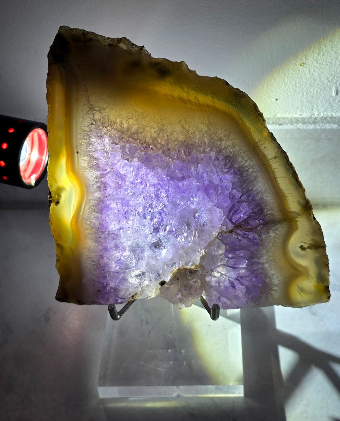 Minerali & Pietre curative: Amethyst-Achat Scheibe 495g – Nuovo e nell'imballaggio originale da Matzingen venduto da Shay_Crystalz