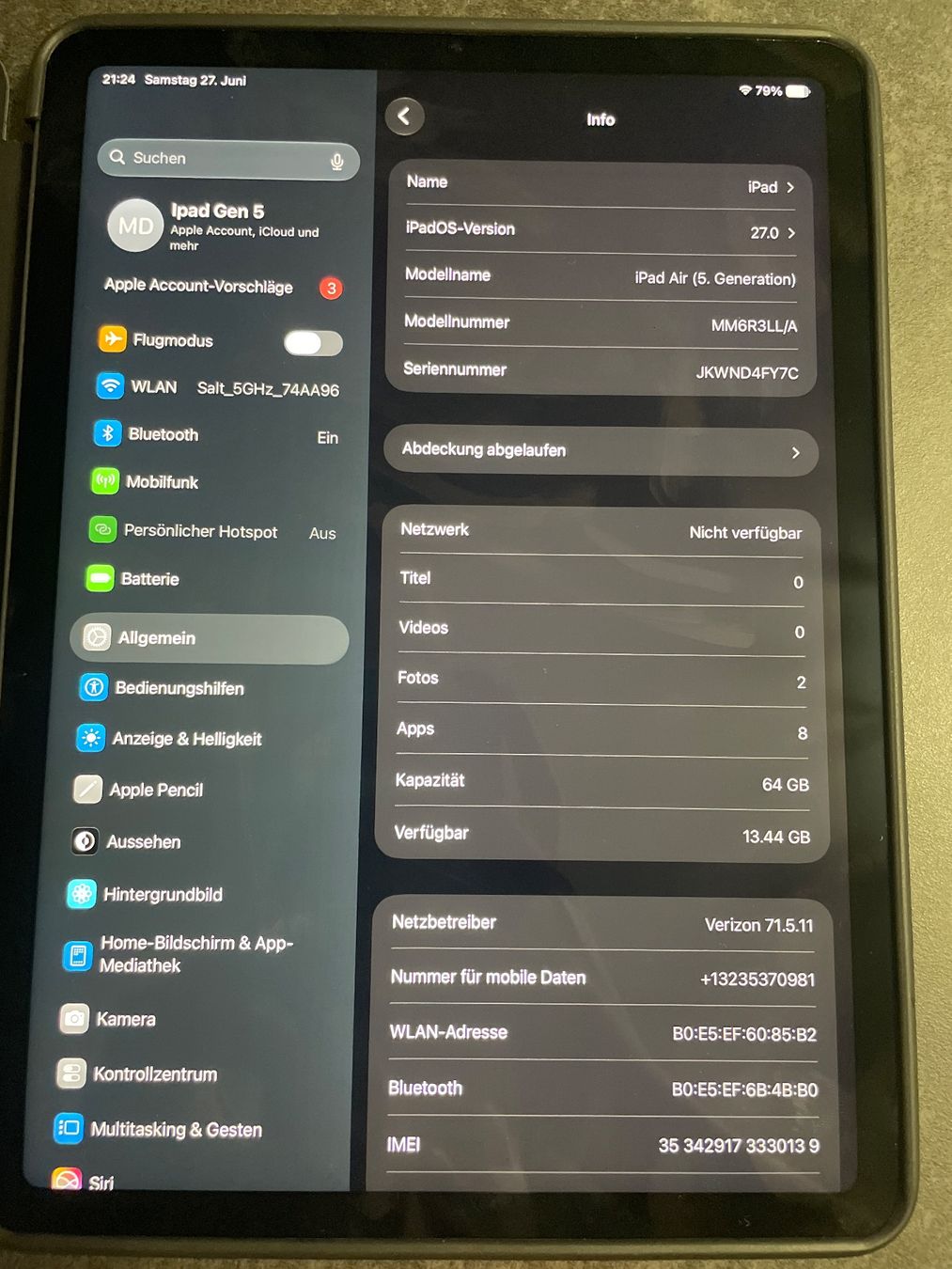 Apple Tablet PC: Apple iPad Air (5. Generation) 64GB – Usato da Zürich venduto da gogi1979 1