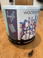 Bausteine Holz Joueco Eimer Kinder Spielzeug gute Zustand