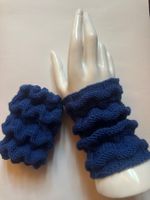 Pulswärmer handgestrickt königsblau