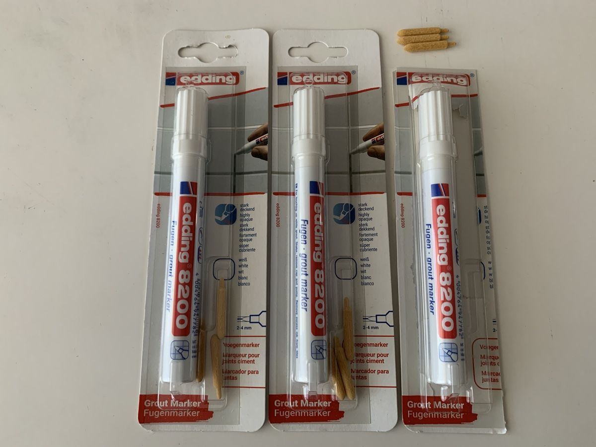 Edding Penna & Evidenziatori: 3x Fugenmarker weiss Edding – Nuovo e nell'imballaggio originale da Kreuzlingen venduto da jamie45