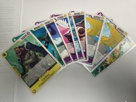 One Piece Sammelkarten Set 9 Stück guter Zustand