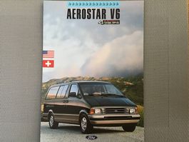 Ford Aerostar V6 Faltprospekt 4 Seiten Februar 1991