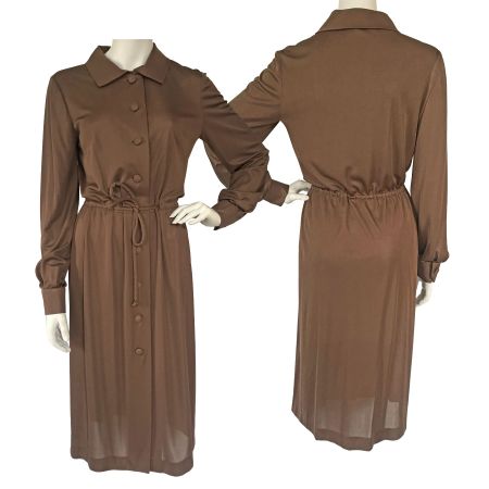 Kleid Seidenjersey Gr. S/M braun EMILIO PUCCI VINTAGE 1960s