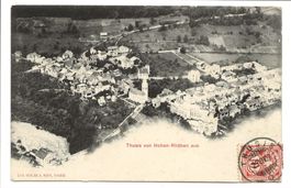 Blick auf Thusis (GR) von Hohen-Rhätien aus - 1907