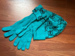 Michael Kors Set Mütze Handschuhe blau