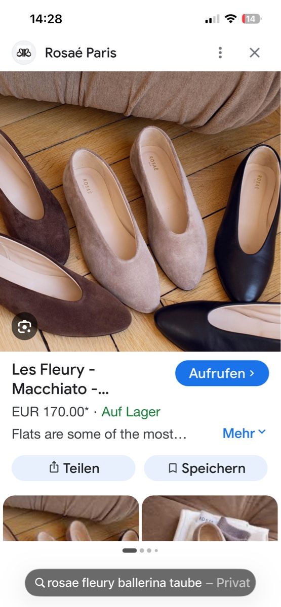 Damenschuhe: Rosae Paris  fleury Ballerina taube – Gebraucht aus Laufenburg von samba1978