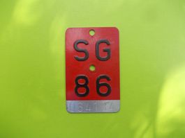 Velonummer / Fahrradnummer SG 86 ... zum 40. Geburtstag !