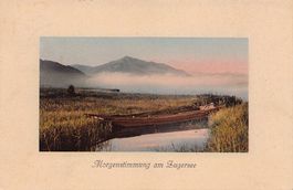Morgenstimmung am Zugersee, koloriert, gel. 1915