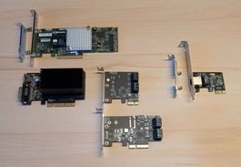 Carte PCI-e Gigabyte Ethernet + diverses pièces PCI-e