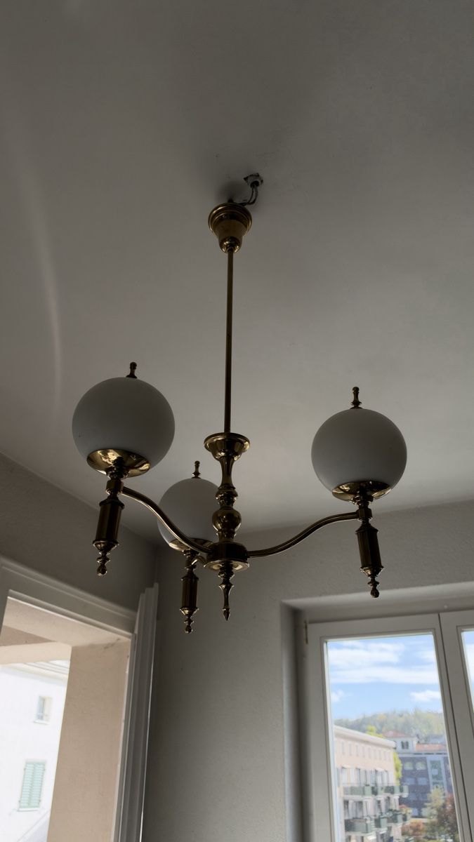 Lustres & lampes de plafonds: Art Deco Messing Kronleuchter  – D'occasion à Winterthur par manzoele 1