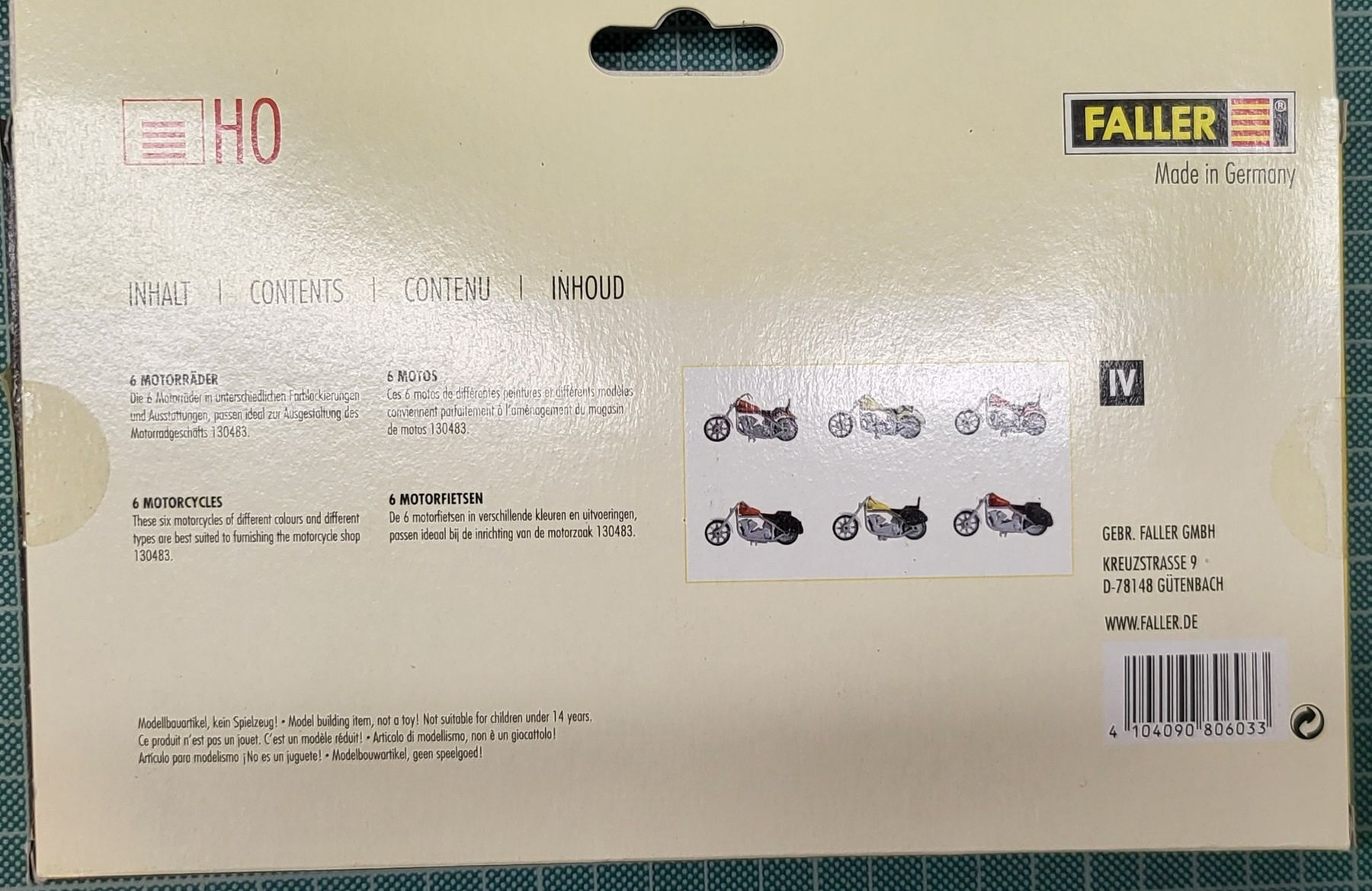 Faller Modellini di ferrovie: 180603 Faller 6 Motorräder – Nuovo e nell'imballaggio originale da Malters venduto da minitrix79 1