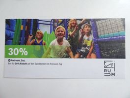 30% Rabatt Gutschein Freiruum Zug für den Sportbereich
