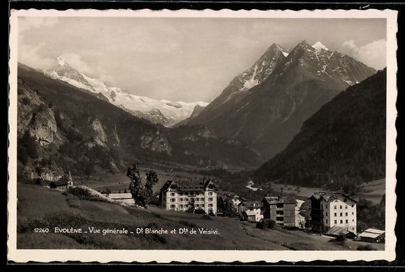 Cartes postales: Evolène, Vue générale, Dent Blanche e – D'occasion à Berlin par bartko-reher