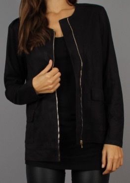 Veste effet daim noire