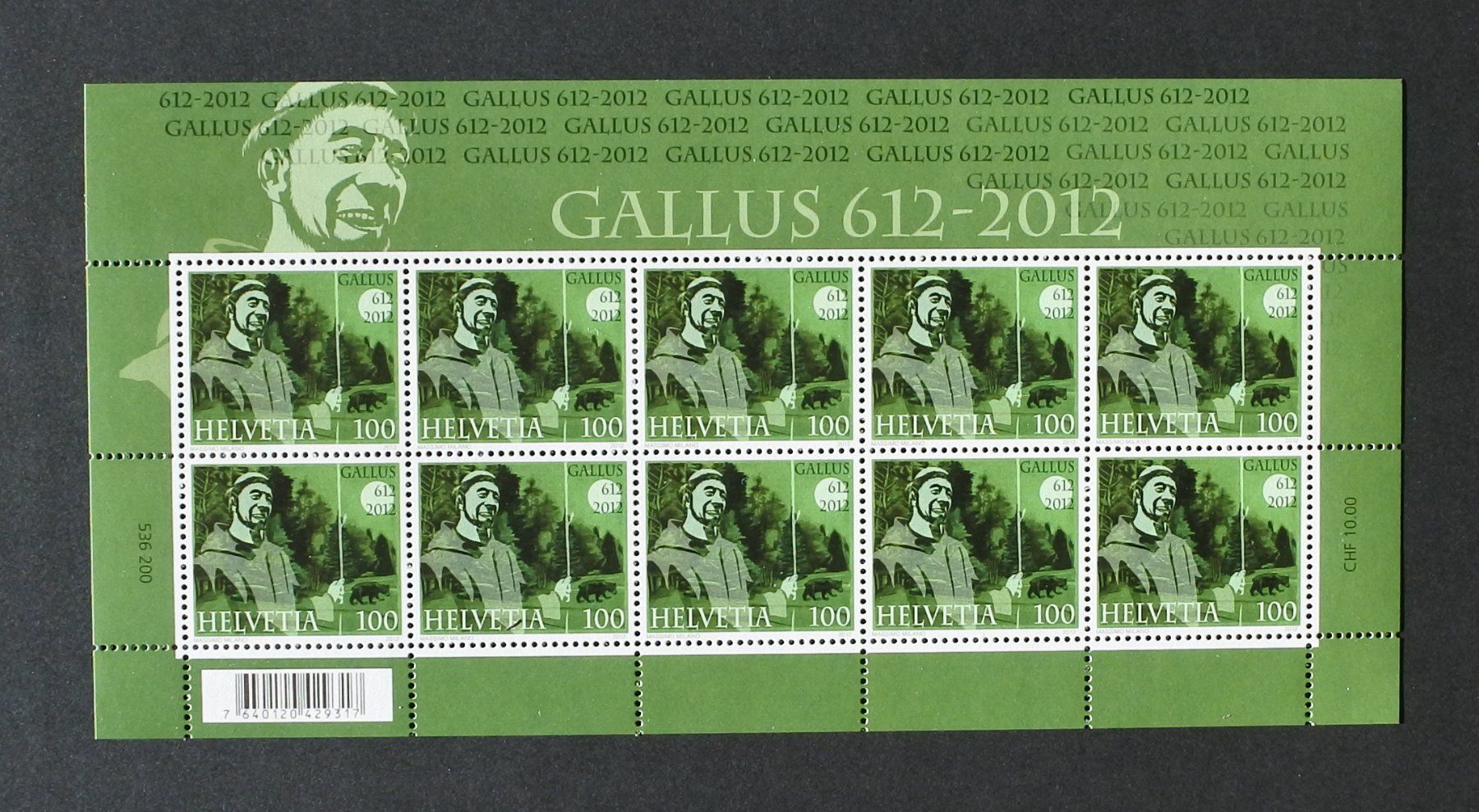 Alle Briefmarken: 2012 Kleinbogen Gallus ** – Neu (gemäss Beschreibung) aus Lugano von fc2017