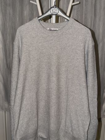 Pull ZARA – Taille M – Gris chiné texturé