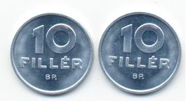 Ungarn 2 x 10 Filler 1992 unzirkuliert