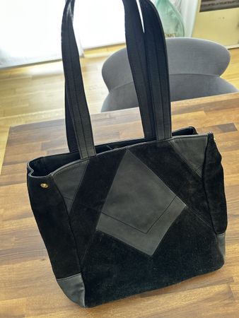 Original BECKSÖNDERGAARD Leder-Shopper Handtasche Schwarz