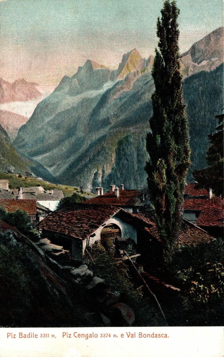 Ansichtskarten: Piz Badile, Piz Cengalo e Val Bondasca – Gebraucht aus Bronschhofen von Astore