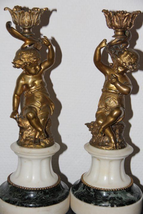 Orologi da terra & Orologi da parete: Garniture de cheminee en bronze . – Usato da Praz (Vully) venduto da pikuluka1 7