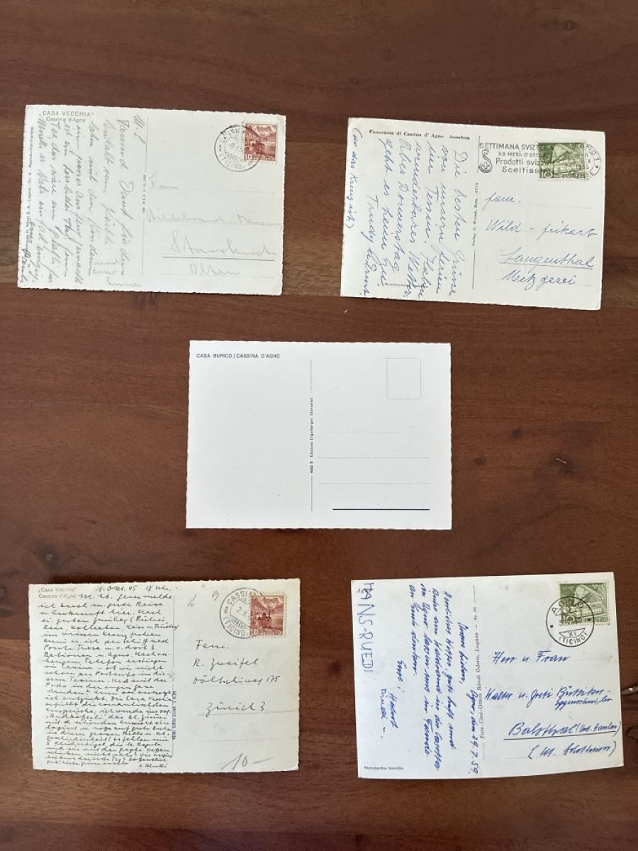 Cartoline postali: 10 Ansichtskarten Schweiz von Agno TI & 1 Prospekt – Usato da Oftringen venduto da Cla.vD.74 3