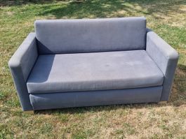 Schlafsofa grau 2-Sitzer gebraucht