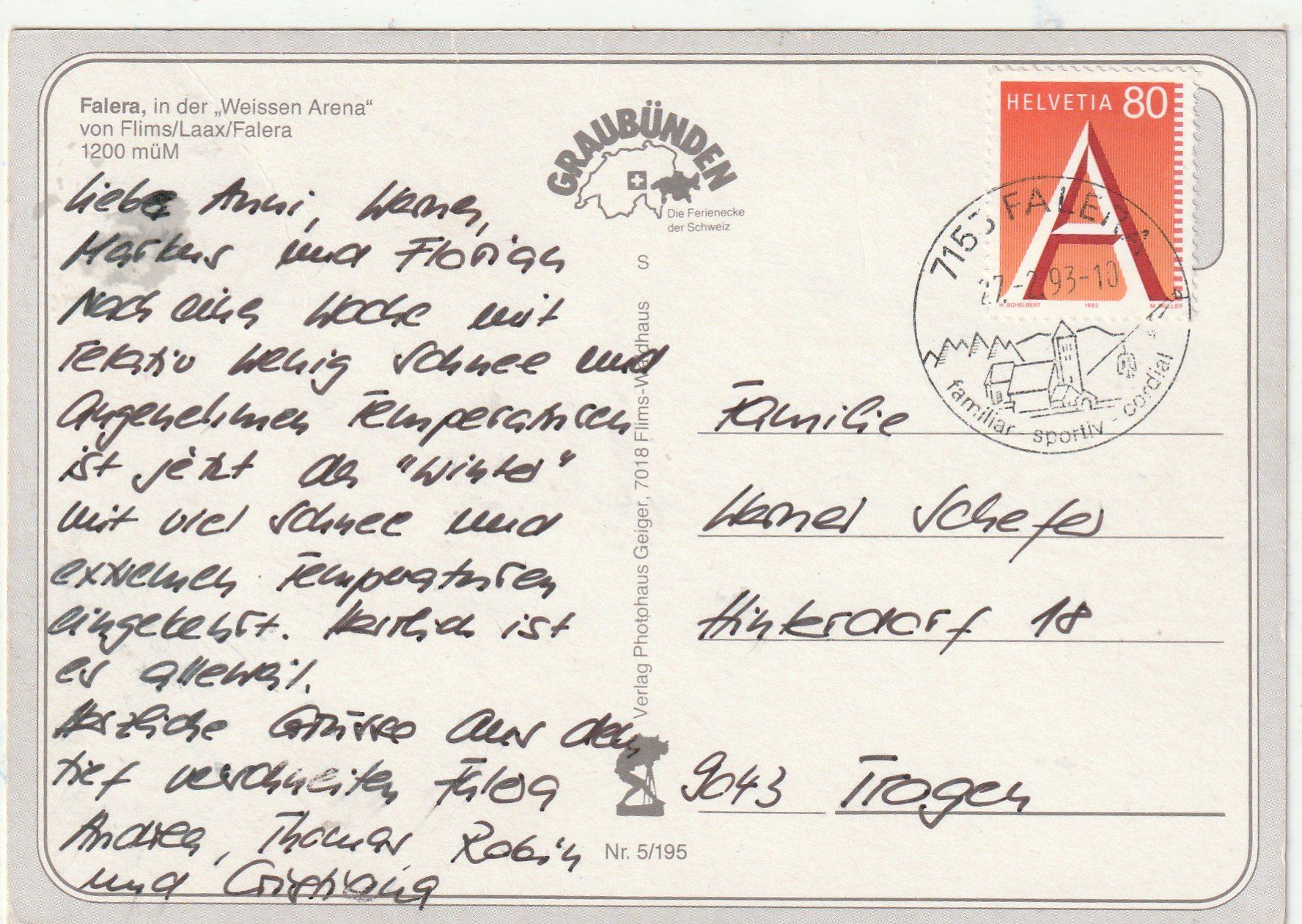 Cartoline postali: 10 Karten Flims-Laax-Falera – Usato da Lumbrein venduto da made02 7
