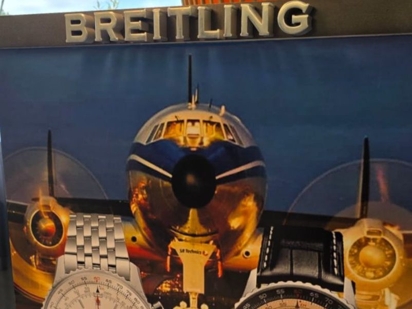 Bentley Insegne: ORIGINAL BREITLING WERBEAUSSTELLER/WANDBILD – Usato da Winterthur venduto da Navitimer
