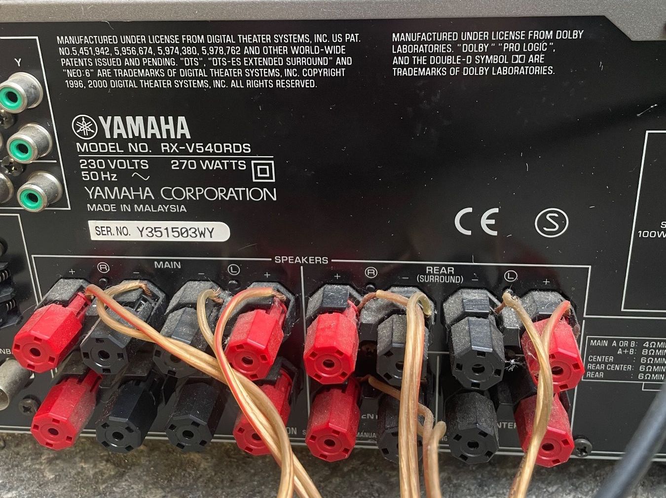 Yamaha Ricevitori: Yamaha RXV540RDS Receiver AV – Usato da Minusio venduto da Pink222 1