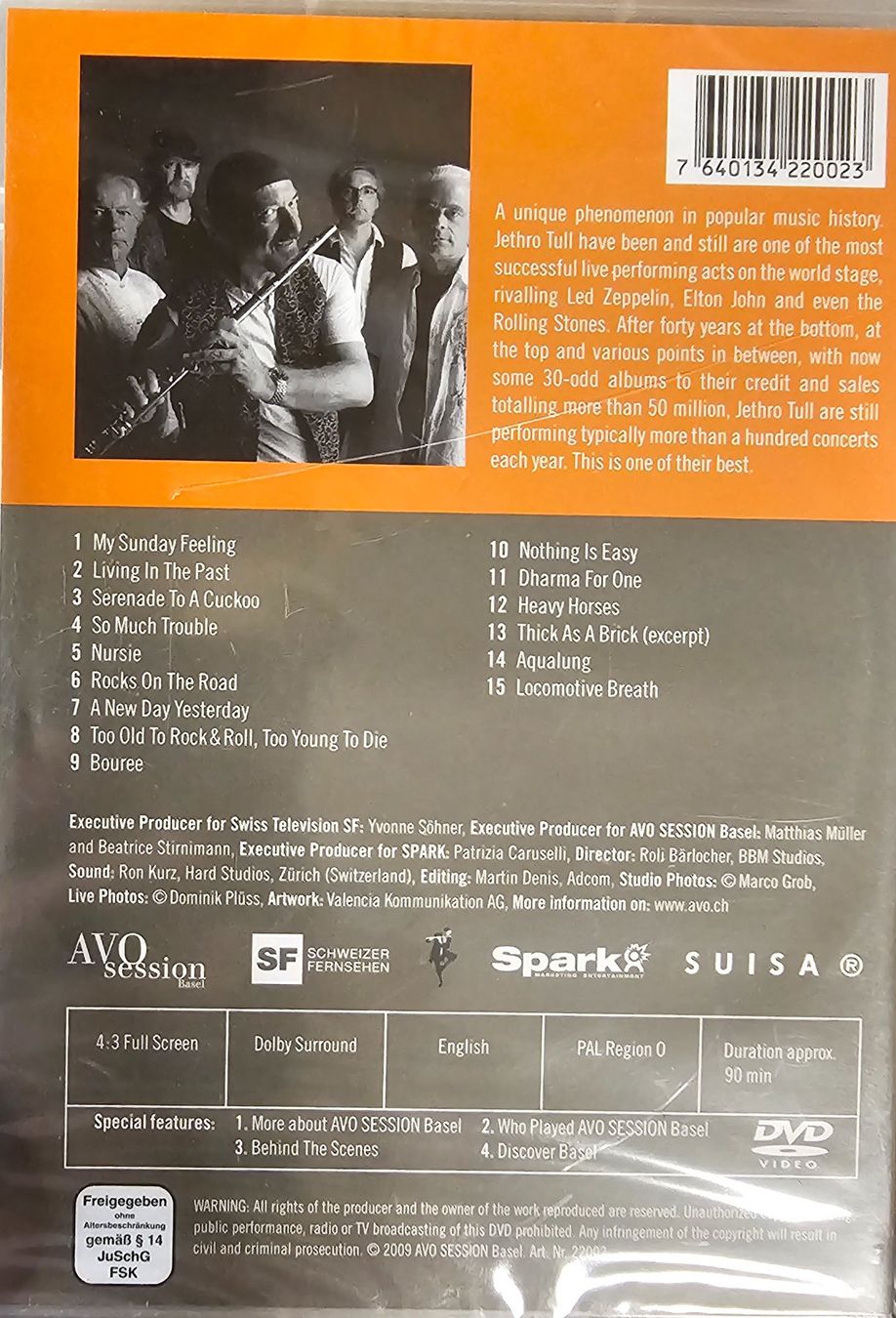 Tutti i DVDs: Jethro Tull - Live at Avo Session Basel – Nuovo e nell'imballaggio originale da Wahlen b. Laufen venduto da Cg10 1