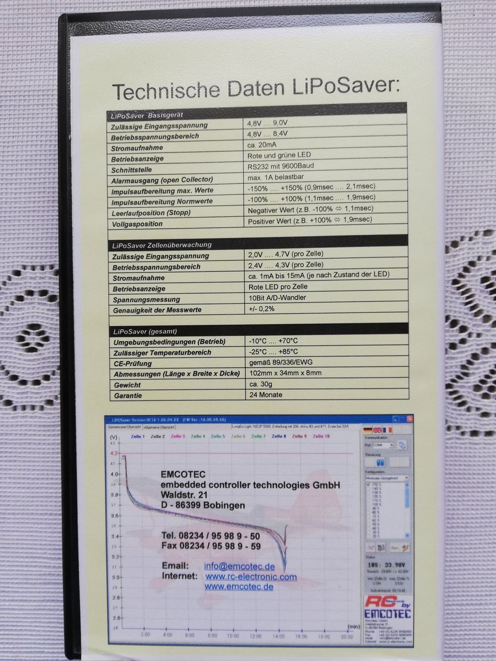 Modellismo RC: EMCOTEC LipoSaver 1S - 10S – Nuovo e nell'imballaggio originale da Flüh venduto da AMS-Modellbau 1