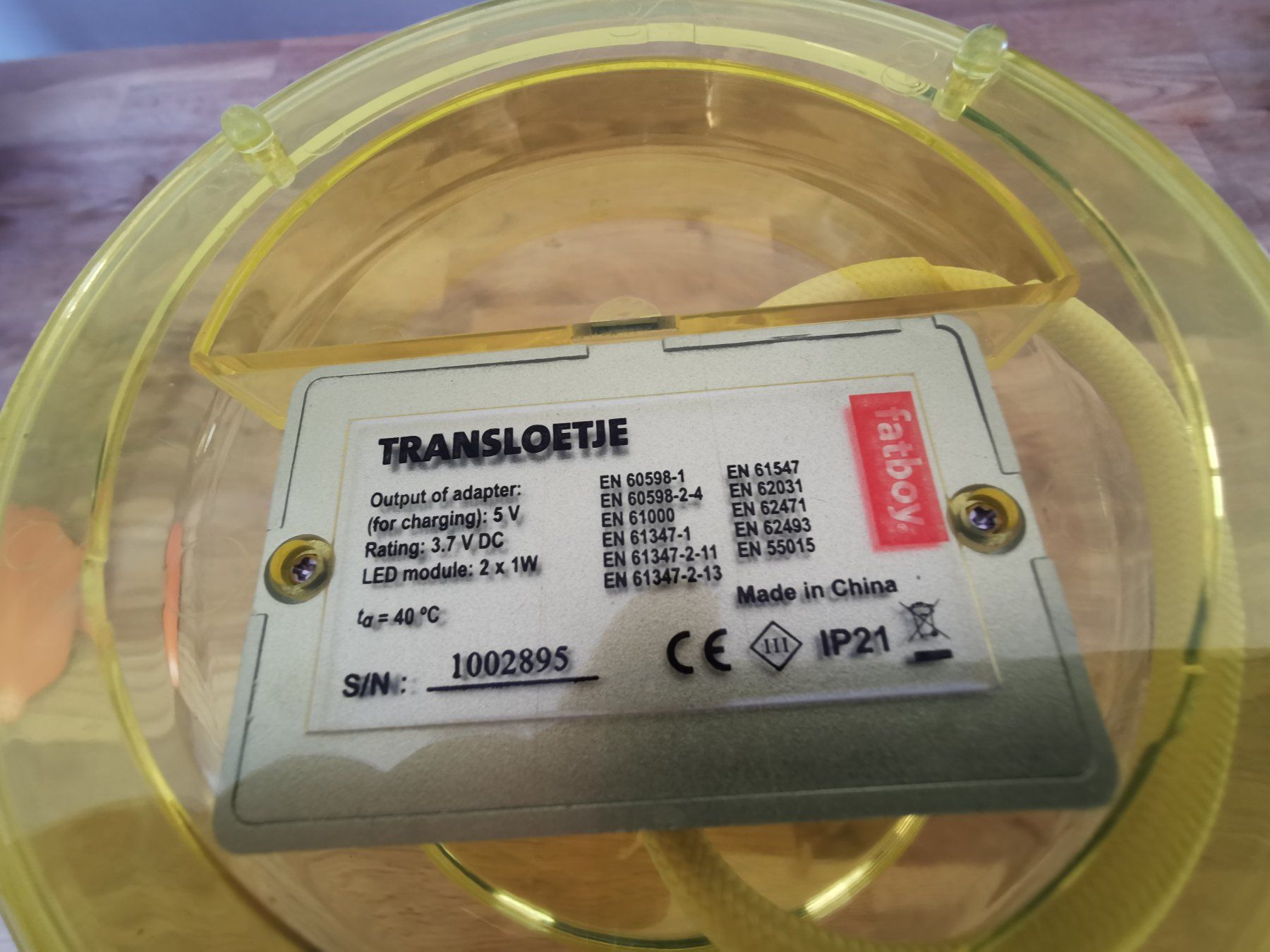 Lampade: TRANSPARENTE Fatboy Akku Tischlampe – Usato da St.Gallen venduto da 55232 2
