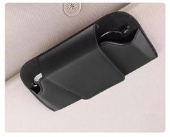 Auto Brillen Halter Leder Etui schwarz