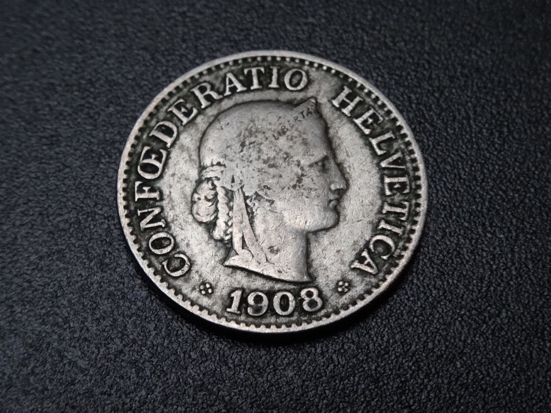 Tutti le monete: Schöner 10 Rp. 1908 ab Fr. 2.-- – Usato da Lupfig venduto da JUTA09