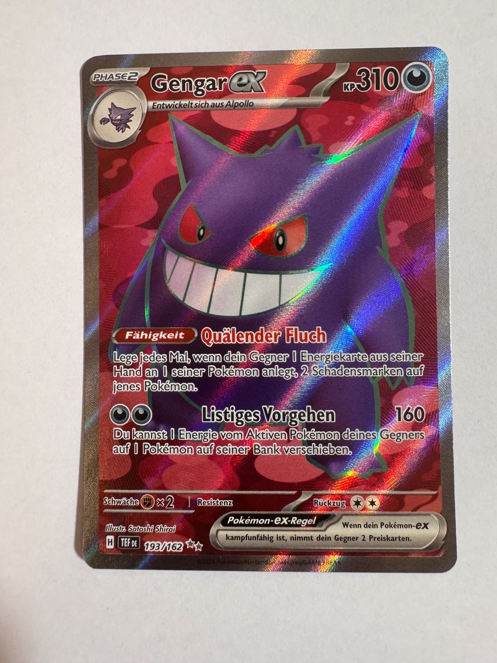 Pokémon Carte collezionabili: Pokémon Karte - Gengar ex - TEF - 193 - DE – Nuovo (secondo la descrizione) da Staad SG venduto da miaCards