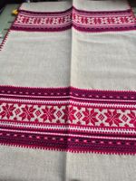 Handgewebte Tischläufer,  Beige/Rot, top!