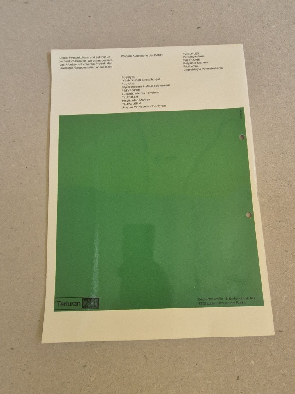 Documenti: BASF Terluran Werkstoffe Prospekt original  – Usato da Langendorf venduto da zvonu161 1