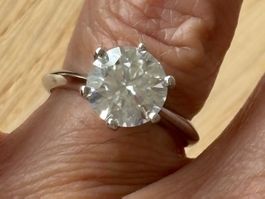 🌹Luxus18/8 Silber 3ct Ring Solitär Moissanite sehr Brillant