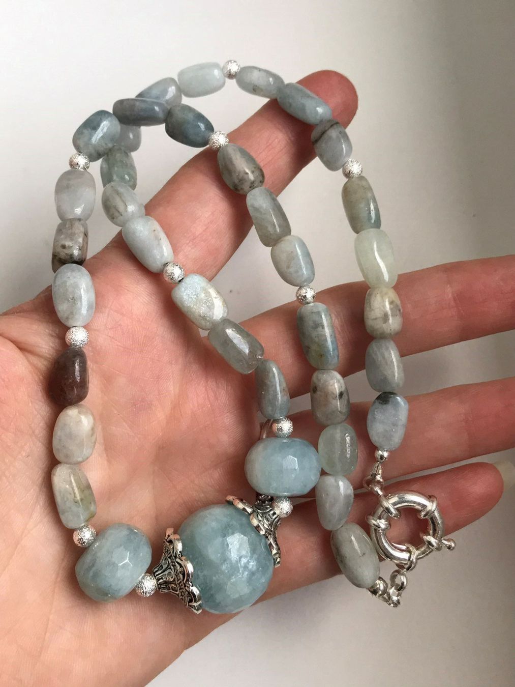 Catenine: Aquamarin Collier Unikat NEU – Nuovo (secondo la descrizione) da Basel venduto da Chili007 6