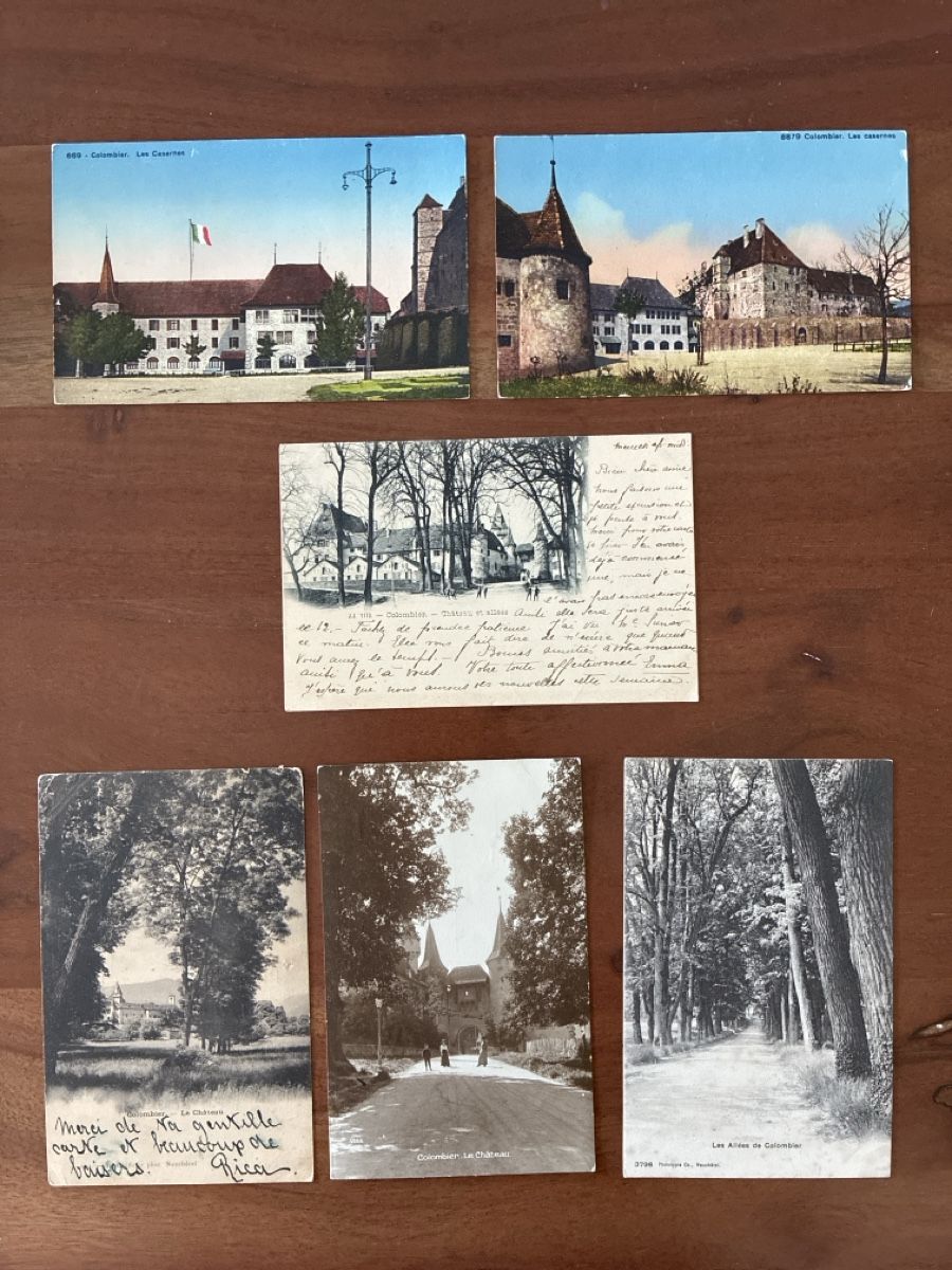Cartoline postali: 11 Ansichtskarten Schweiz von Colombier NE – Usato da Oftringen venduto da Cla.vD.74 2
