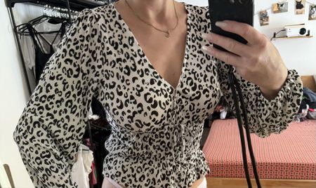 Zara Bluse, Leoprint, Gr. S, 36 Top Zustand! Herbst-Look!