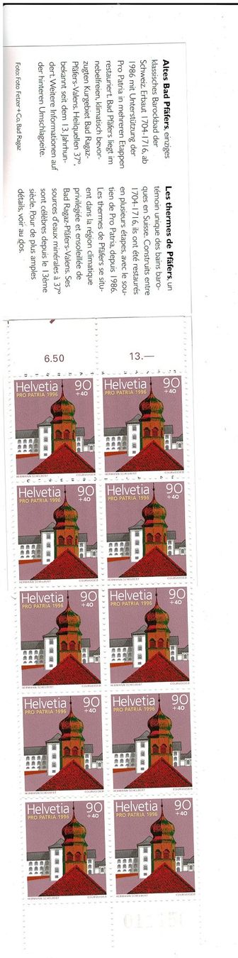 Alle Briefmarken: PP Heftchen 1996 ** – Neu (gemäss Beschreibung) aus Lausanne von Whorvath