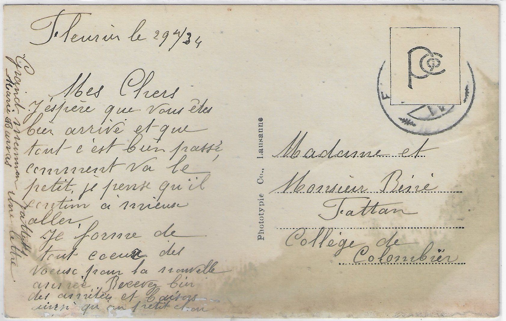 Cartoline postali: Fleurier - Le College – Difettoso da Ettingen venduto da Kartenplanet 1