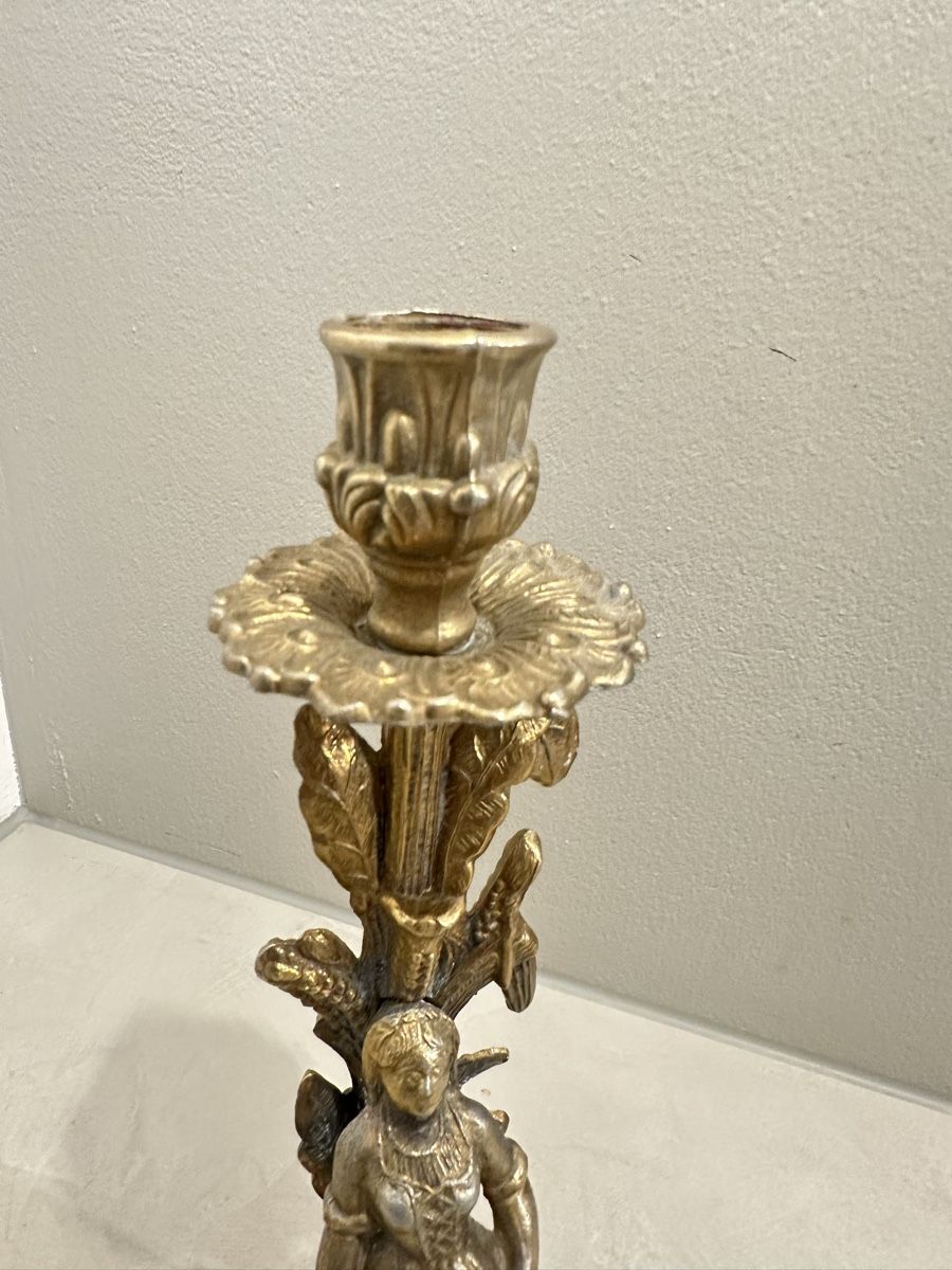 Portacandele: Messing-Kerzenständer mit Figur – 28 cm – Usato da Nebikon venduto da Bogdan_Antikes 4